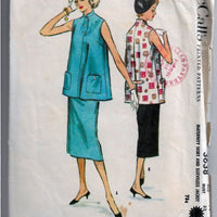 McCall's 3638 Maternity Jumper Top Straight Skirt Sleeveless Jacket Vintage 1950's Sewing Pattern - VintageStitching - Vintage Sewing Patterns