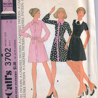 McCalls 3702 Vintage Sewing Pattern 1970s Ladies Short Dress - VintageStitching - Vintage Sewing Patterns