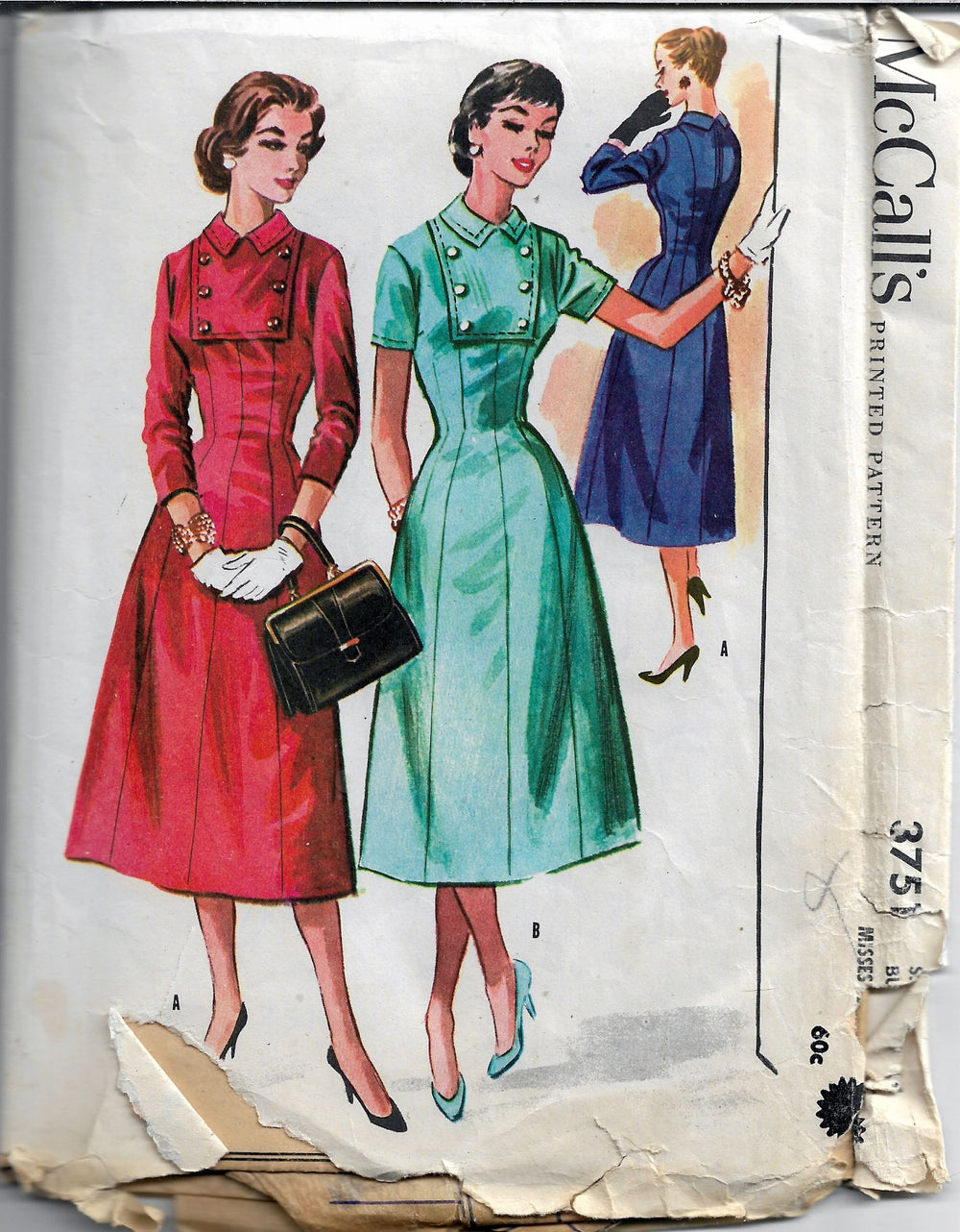 mccalls 3751 vintage sewing pattern dress