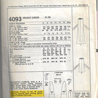 McCalls 4093 Ladies Mini Maxi Pullover Dress Vintage Sewing Pattern 1970s