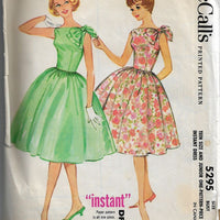McCalls 5295 Teen Rockabilly Party Dress Vintage Sewing Pattern