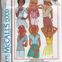mccalls 6009 ladies tops vintage pattern 1970s