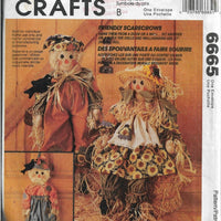 McCalls Crafts 6665 Autumn Scarecrow Doll Wall Hanging Sewing Pattern - VintageStitching - Vintage Sewing Patterns