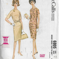 mccalls 6805 dress vintage pattern 1960s