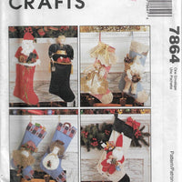 McCall's 7864 Christmas Angel Santa Claus Stocking Vintage 1990's Sewing Pattern - VintageStitching - Vintage Sewing Patterns