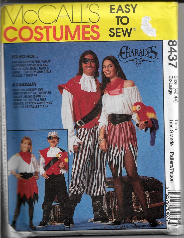 mccalls 8437 pirate sea wench costume pattern