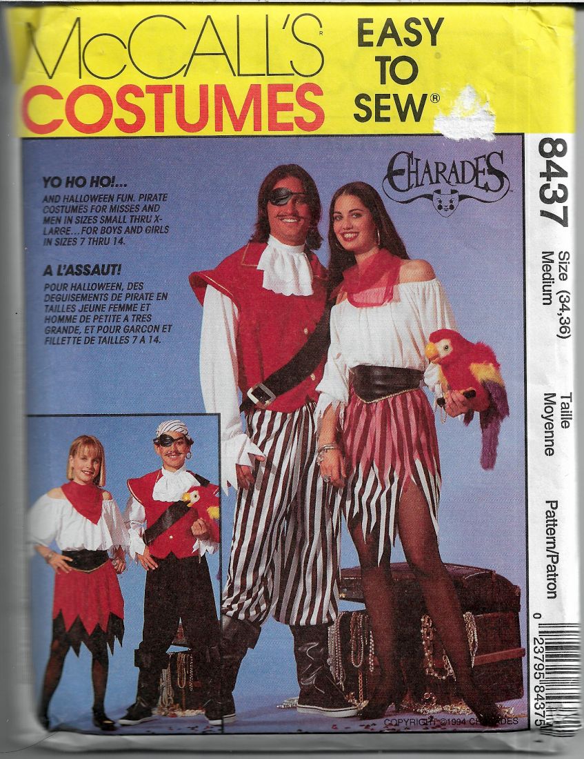 mccalls 8437 pirate costume pattern