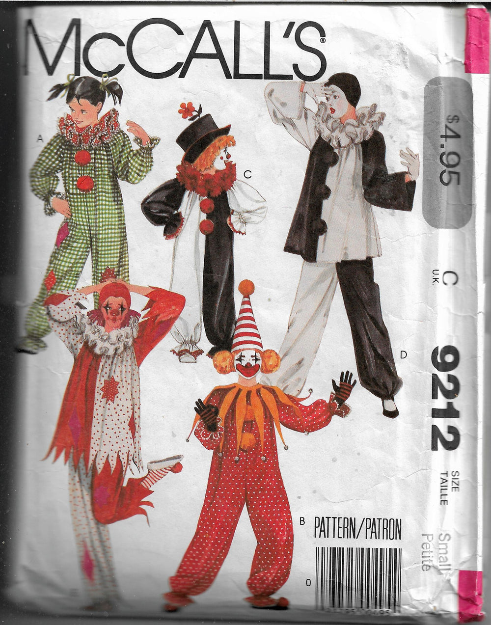 clown costume pattern mccalls 9212