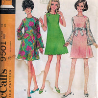 McCalls 9501 Ladies Junior Petite Shortie Dress Vintage Sewing Pattern 1960s - VintageStitching - Vintage Sewing Patterns