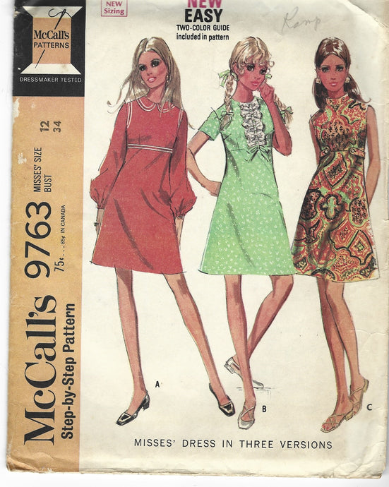 mccalls 9763 dress vintage pattern