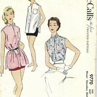 mccalls 9770 blouse vintage 1950s pattern
