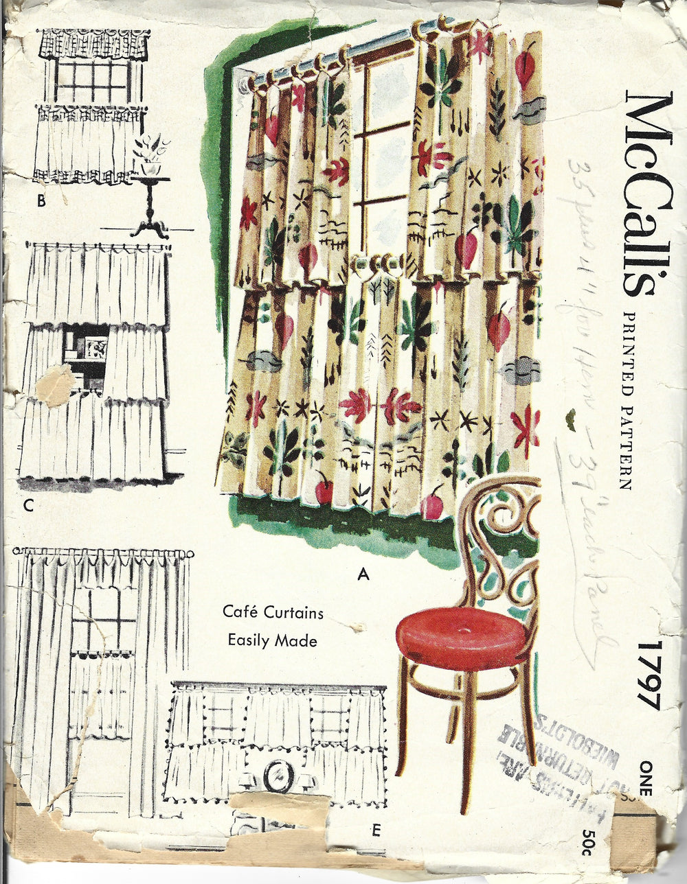 McCalls 1797 Curtains Craft Pattern