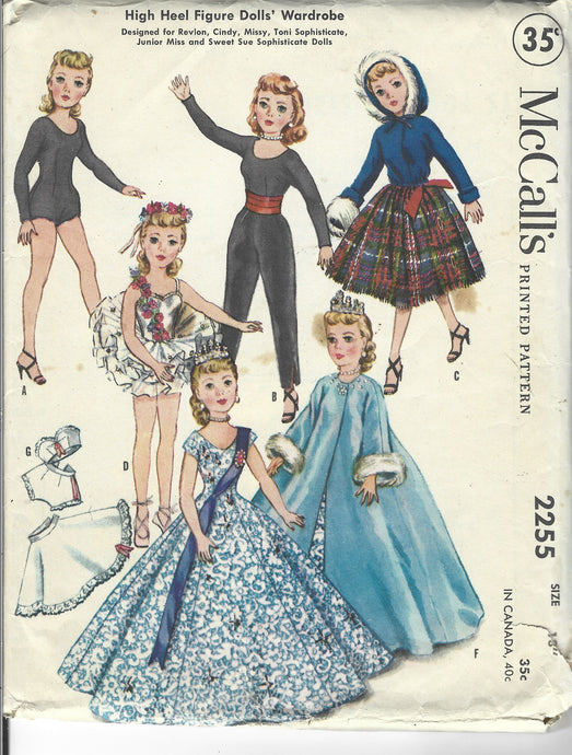 McCalls 2255 doll clothes vintage pattern