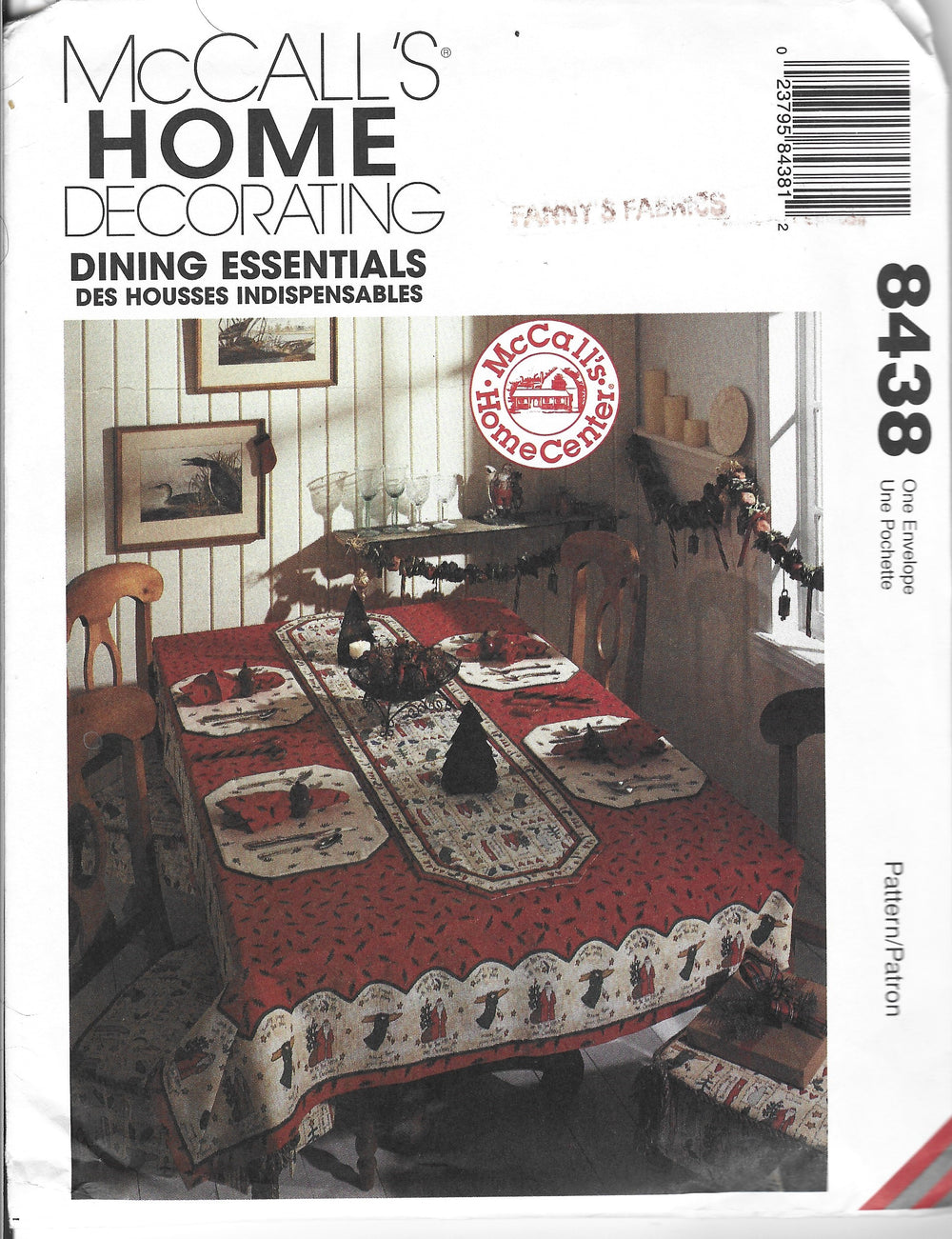 McCalls 8438 Christmas craft pattern