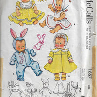 McCalls 1657 Baby Doll Tiny Tears Wardrobe Vintage 1950's Sewing Pattern - VintageStitching - Vintage Sewing Patterns