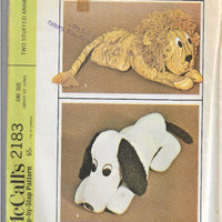 McCalls 2183 Vintage Sewing Craft Pattern 1960s Lion Dog Stuffed - VintageStitching - Vintage Sewing Patterns