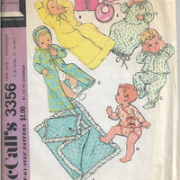 McCalls 3356 Baby Layette Nightgown Bunting Pajamas Vintage Sewing Pattern 1970s - VintageStitching - Vintage Sewing Patterns