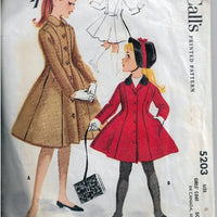 McCalls 5203 Little Girls Coat Vintage Sewing Pattern 1950s - VintageStitching - Vintage Sewing Patterns