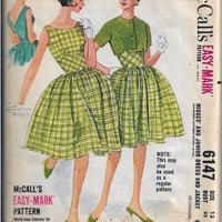 McCalls 6147 Ladies Dress Bolero Jacket Vintage Sewing Pattern 1960s - VintageStitching - Vintage Sewing Patterns
