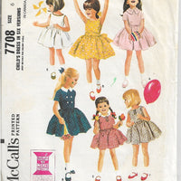 McCalls 7708 Girls Play Dress Vintage Sewing Pattern 1960s - VintageStitching - Vintage Sewing Patterns
