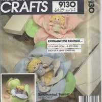 McCalls 9130 Enchanted Forest Dolls Craft Pattern Vintage 1980s - VintageStitching - Vintage Sewing Patterns