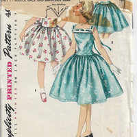 Simplicity 1633 Little Girls Rockabilly Party Dress Vintage Pattern 1950s - VintageStitching - Vintage Sewing Patterns
