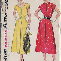 Simplicity 3253 Ladies Scalloped Buttoned Dress Vintage Sewing Pattern 1950s - VintageStitching - Vintage Sewing Patterns