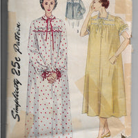 Simplicity 3388 Vintage Sewing Pattern 1950s Ladies Nightgown Bed Jacket - VintageStitching - Vintage Sewing Patterns