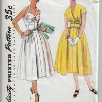 Simplicity 4305 Sleeveless Dress Bolero Jacket Vintage Sewing Pattern 1950s - VintageStitching - Vintage Sewing Patterns