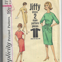 Simplicity 4520 Vintage Sewing Pattern 1960s Ladies One Piece Dress - VintageStitching - Vintage Sewing Patterns