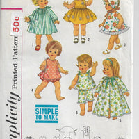Simplicity 4839 Doll Wardrobe Chatty Baby Vintage Sewing Pattern 1960s - VintageStitching - Vintage Sewing Patterns