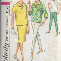 Simplicity 4945 Vintage Sewing Pattern 1960s Ladies Blouse Pants Skirt Junior - VintageStitching - Vintage Sewing Patterns