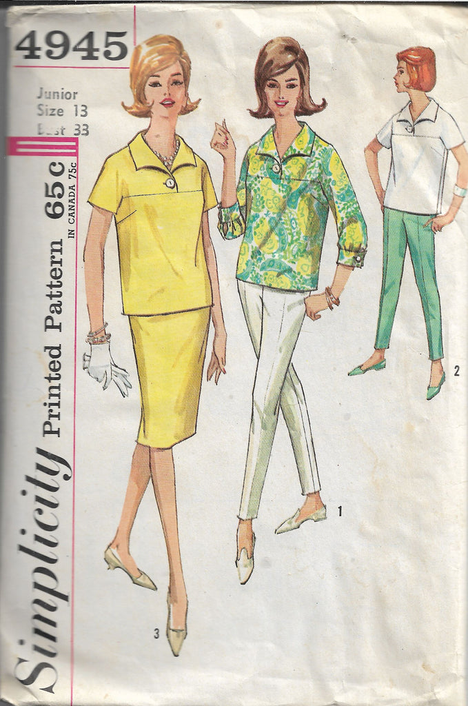 Simplicity 4548 Full Sheath Skirt Blouse Pants Jacket Vintage Sewing P