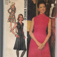 Simplicity 5011 Sleeveless Dress Vintage Sewing Pattern 1970s Designer Fashion - VintageStitching - Vintage Sewing Patterns