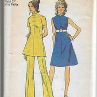 Simplicity 5038 Petite Dress Tunic Pants Vintage Sewing Pattern 1970s - VintageStitching - Vintage Sewing Patterns