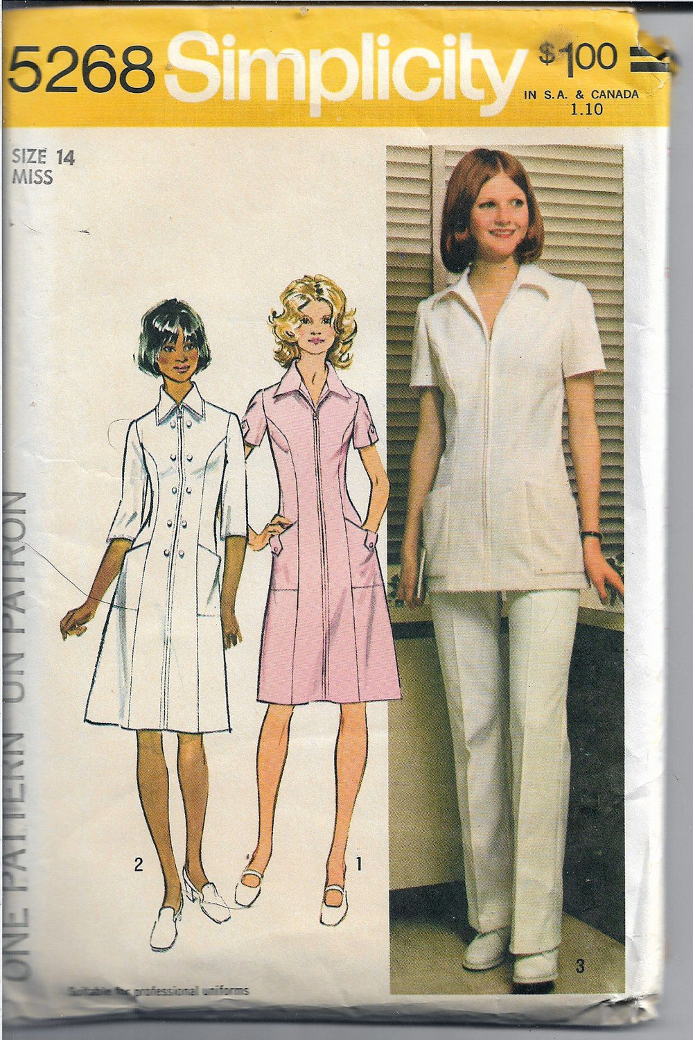 Simplicity 5268 Ladies Nurse Uniform Vintage Sewing Pattern 1970's - VintageStitching - Vintage Sewing Patterns