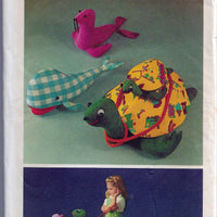 Simplicity 5331 Vintage Sewing Craft Pattern 1970s Ocean Toys Turtle Seal Whale - VintageStitching - Vintage Sewing Patterns