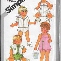 Simplicity Toddler Sunsuit Romper Vintage Sewing Pattern 1980s - VintageStitching - Vintage Sewing Patterns