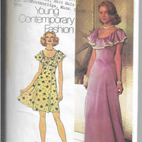 Simplicity 5974 Teen Dress Gown Vintage Sewing Pattern 1970s - VintageStitching - Vintage Sewing Patterns