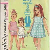 Simplicity 6039 Little Girls Jiffy Dress Shorts Vintage Sewing Pattern 1960s - VintageStitching - Vintage Sewing Patterns