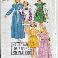 Simplicity 6190 Girls Gown Jumper Dress Vintage Sewing Pattern 1970s - VintageStitching - Vintage Sewing Patterns