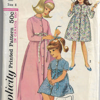Simplicity 6235 Vintage Sewing Pattern 1960s Girls Robe Empire Waist - VintageStitching - Vintage Sewing Patterns