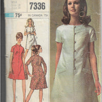 Simplicity 7336 Vintage Sewing Pattern 1960s Ladies Dress Designer Fashion - VintageStitching - Vintage Sewing Patterns