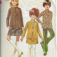 Simplicity 7923 Vintage Sewing Pattern 1960s Girls Bell Bottom Pants Jacket - VintageStitching - Vintage Sewing Patterns