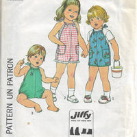 Simplicity 8041 Toddler Short Jumpsuit Romper Vintage Sewing Pattern 1970s - VintageStitching - Vintage Sewing Patterns