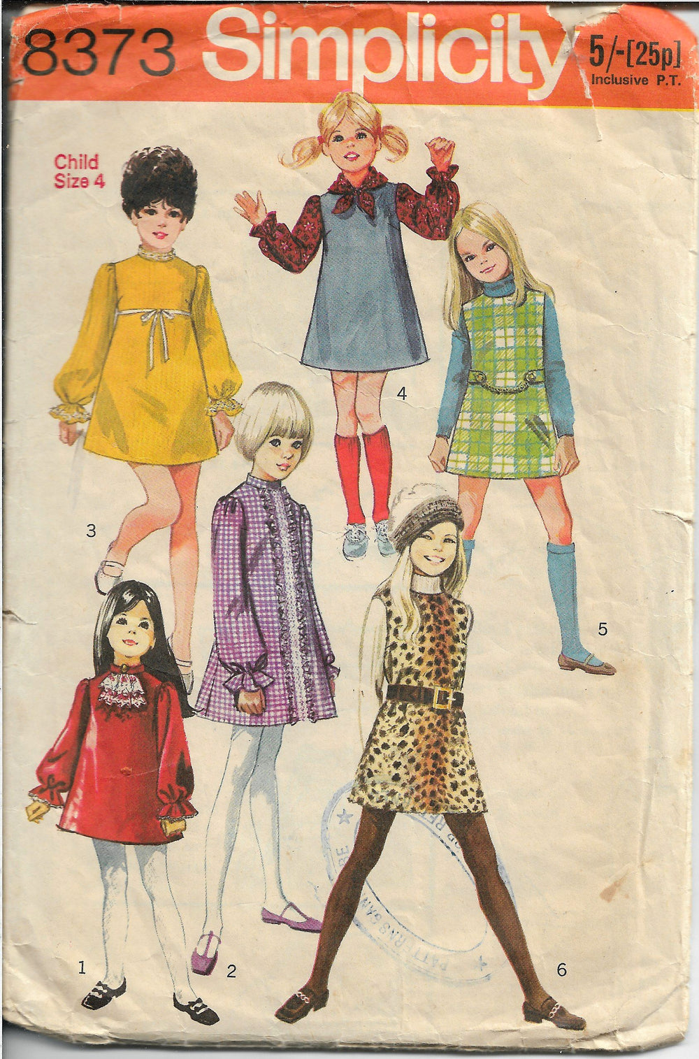 Simplicity 8373 Girls Jumper Shortie Dress Vintage Sewing Pattern 1960s - VintageStitching - Vintage Sewing Patterns