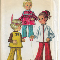 Simplicity 8522 Toddlers Bell Bottom Pants Shirt Vintage Sewing Pattern 1970s - VintageStitching - Vintage Sewing Patterns