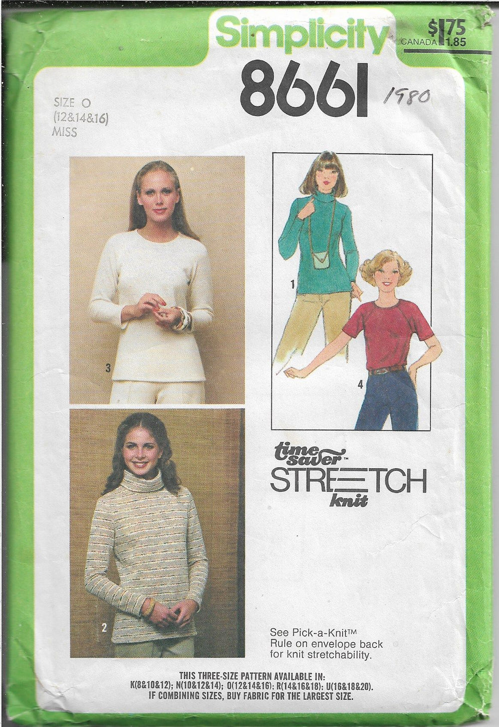 Simplicity 8661 Ladies Pull Over Top Vintage Sewing Pattern 1970s - VintageStitching - Vintage Sewing Patterns