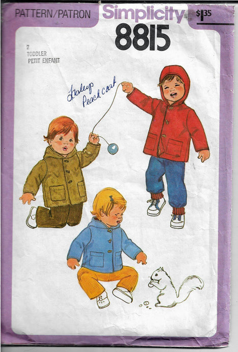 Simplicity 8815 Toddler Coat Jacket Vintage Sewing Pattern 1950's - VintageStitching - Vintage Sewing Patterns