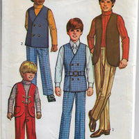 Simplicity 9336 Boys Suit Shirt Pants Vest Vintage Sewing Pattern 1970s - VintageStitching - Vintage Sewing Patterns